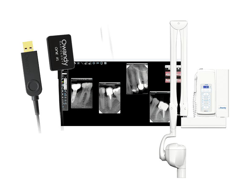 Material de radiologia para dentista, sensor dental, gerador de raio X e software